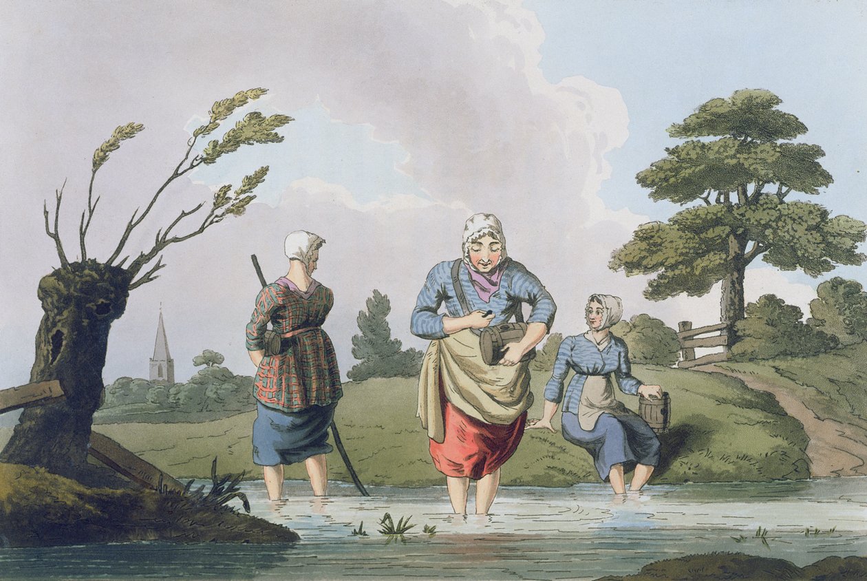 Leech Finders, teoksesta "Yorkshiren puku", kaiverrettu Robert Havell (1769-1832) 1814 tekijältä George Walker
