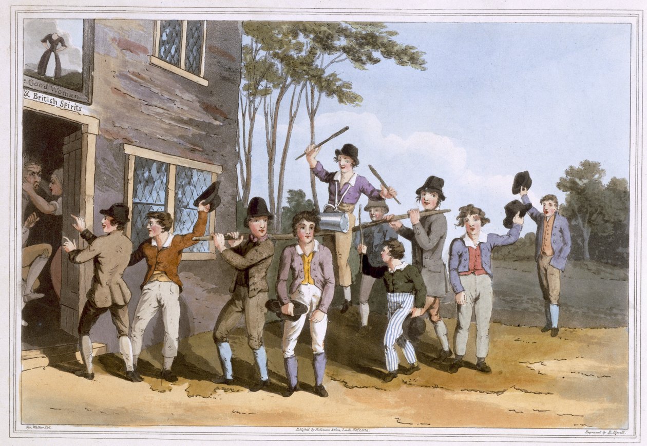 Riding the Stang, kaiverrus Robert Havell Vanhin, julkaissut 1814 Robinson and Son, Leeds tekijältä George Walker