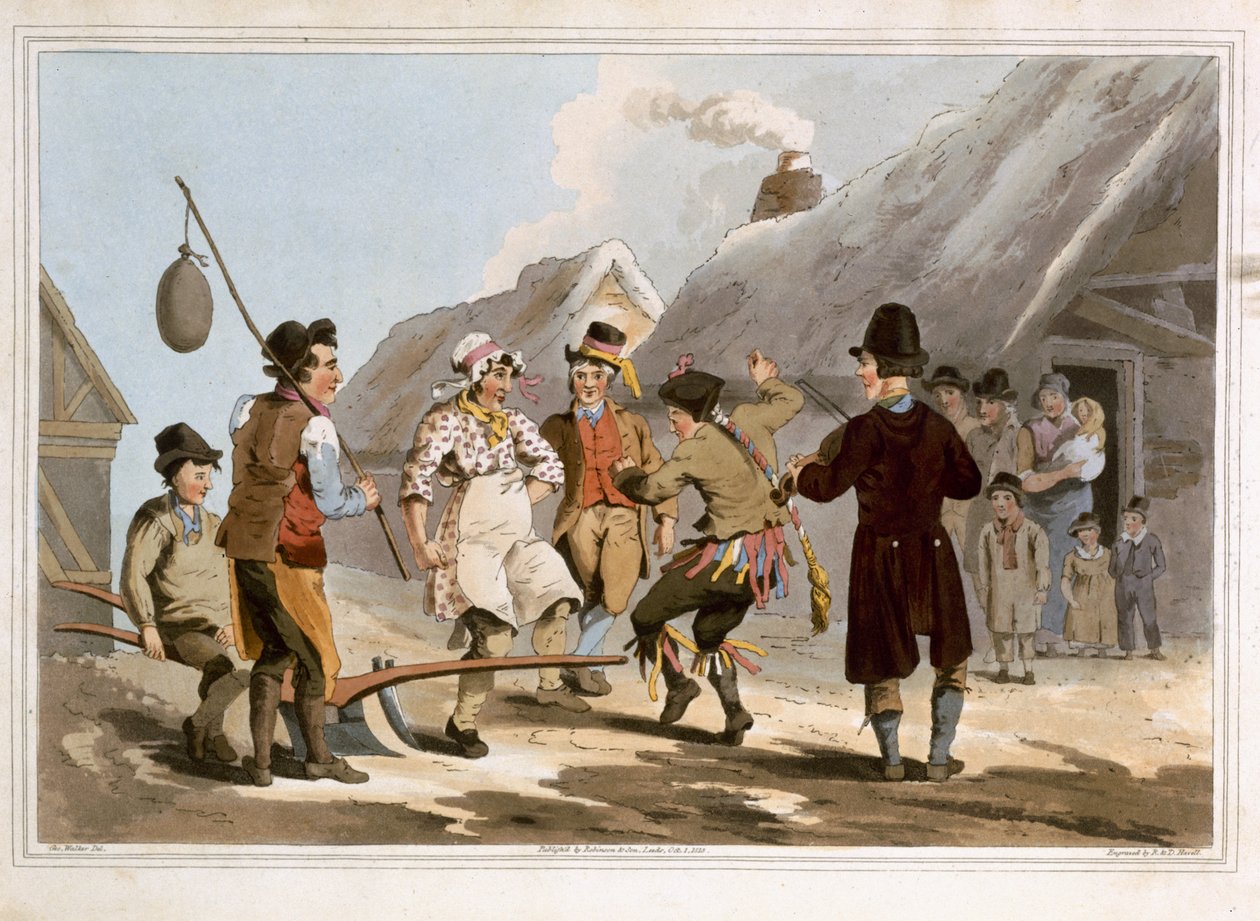 The Fool Plough, kaiverrettu Robert Havell the Elderin toimesta, julkaissut Robinson and Son, Leeds, 1814. tekijältä George Walker