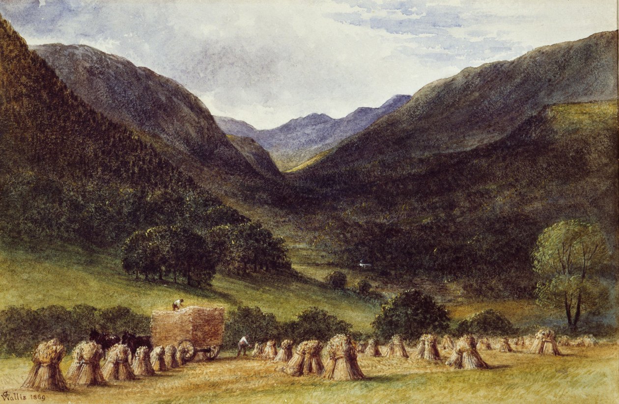 Harvest Time, Llyn Crafnant, Pohjois-Wales, 1869 tekijältä George Augustus Wallis