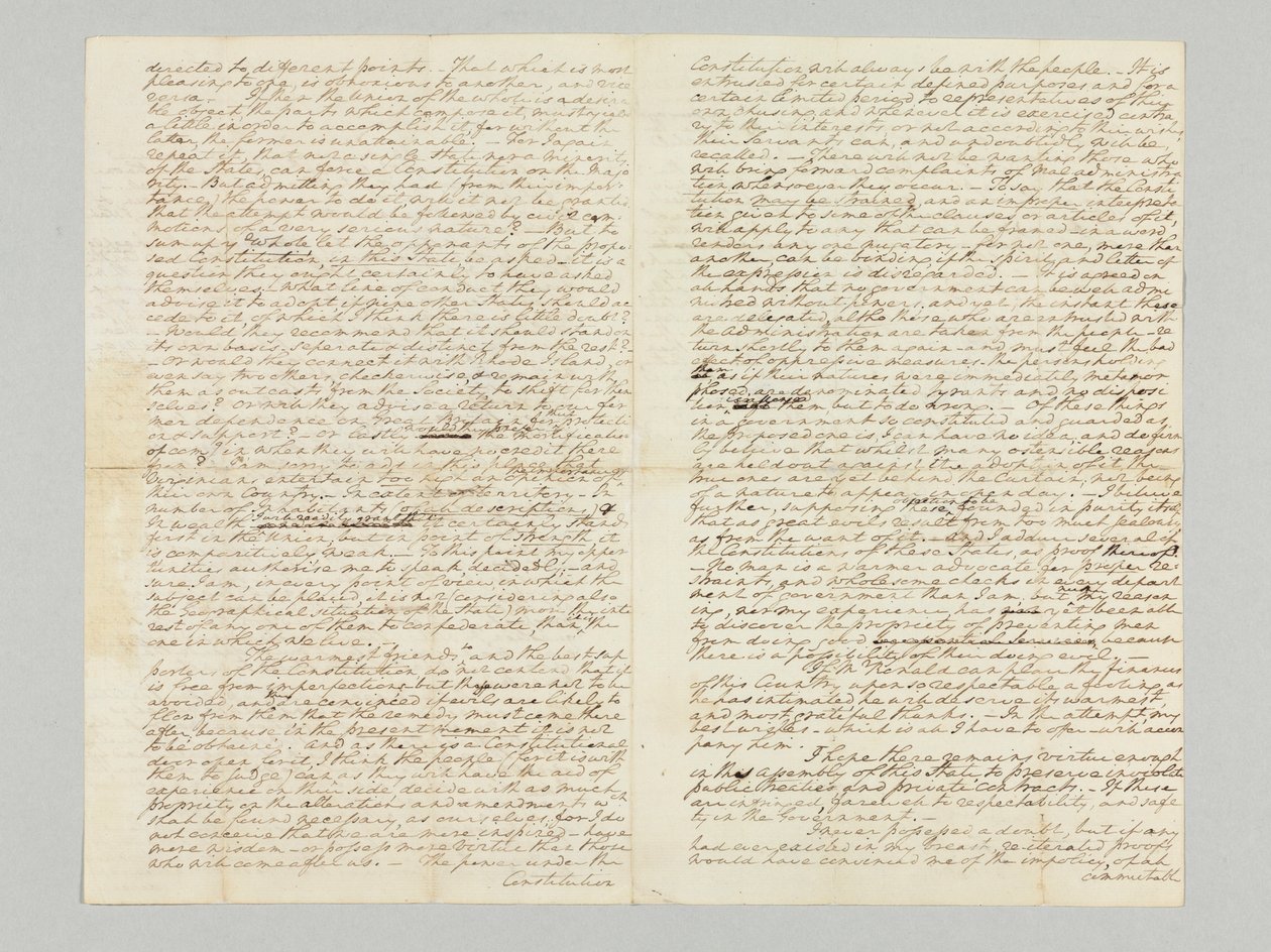 "Perustuslain mukainen valta tulee aina olemaan ihmisten kanssa", allekirjoitettu nimikirjoituskirje Bushrod Washingtonille, 9. marraskuuta 1787 tekijältä George Washington