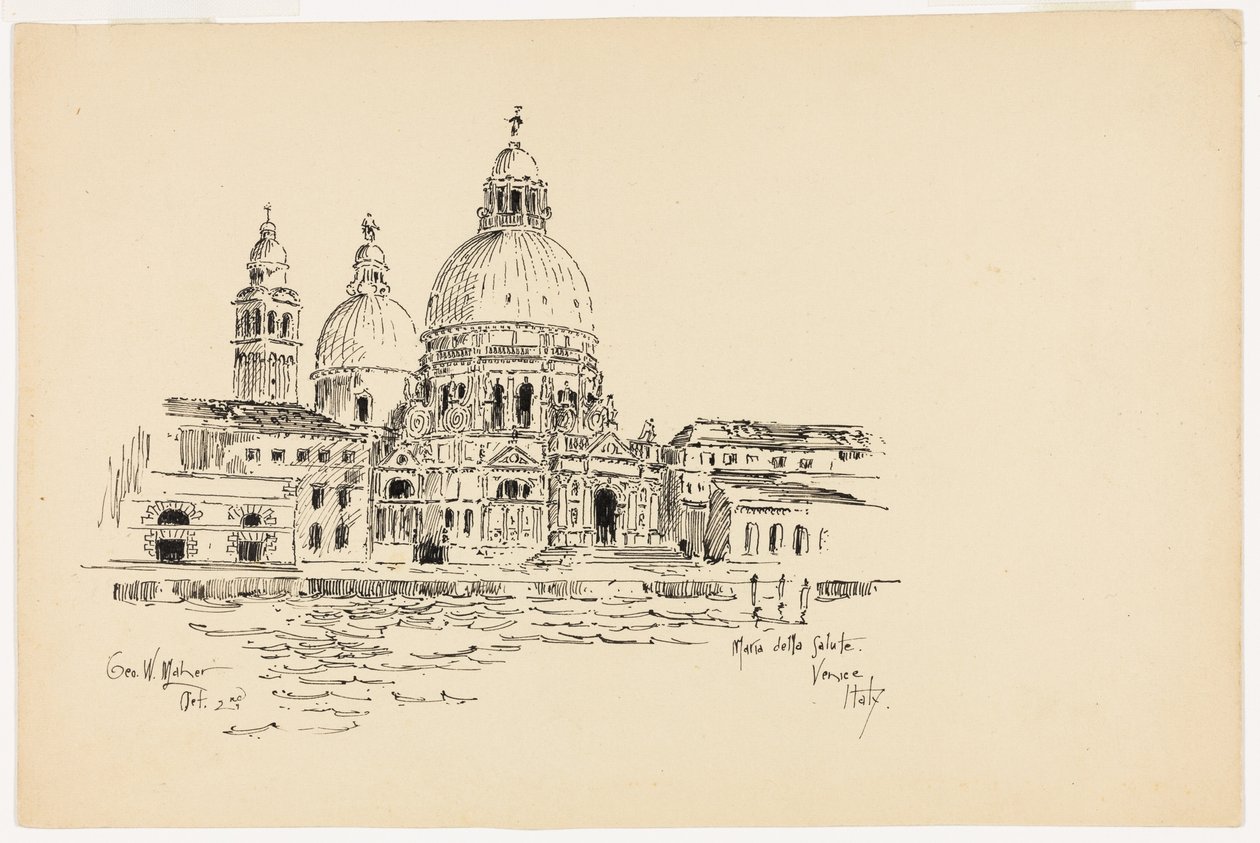Sta. Maria della Salute, Venetsia, Italia, Travel Sketch tekijältä George Washington Maher