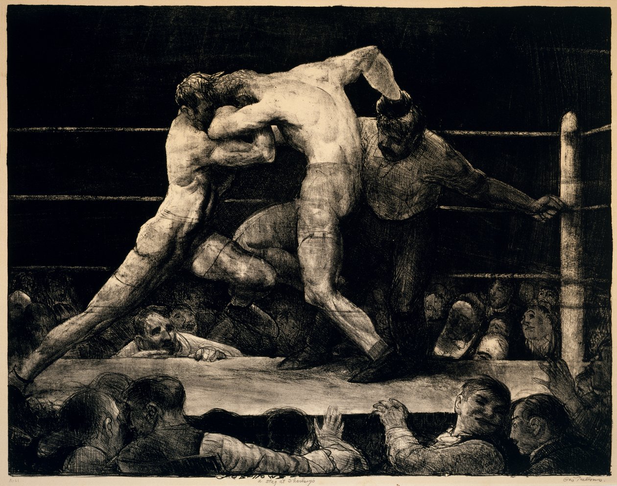 Stag at Sharkeys, 1917 tekijältä George Wesley Bellows