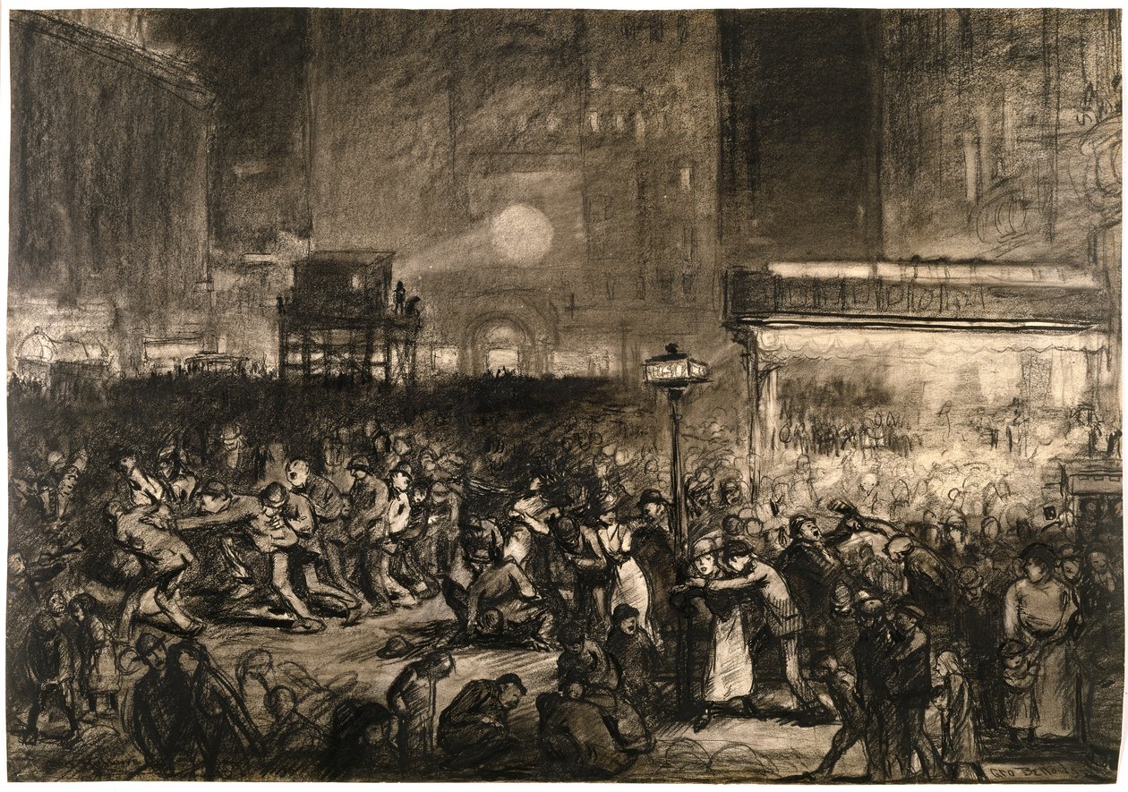 Vaalien yö Times Square tekijältä George Wesley Bellows