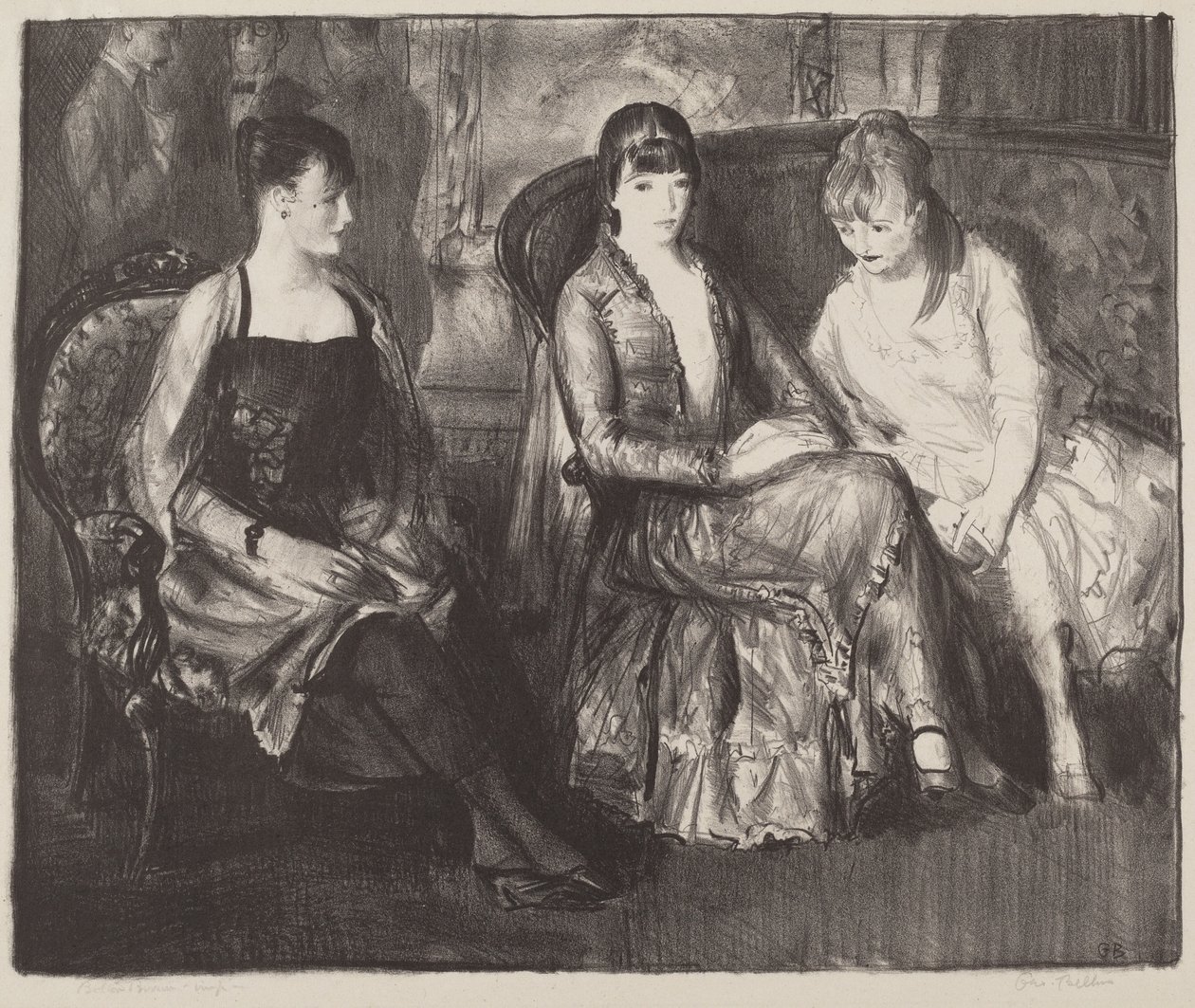 Elsie, Emma ja Marjorie, toinen kivi, 1921. tekijältä George Wesley Bellows
