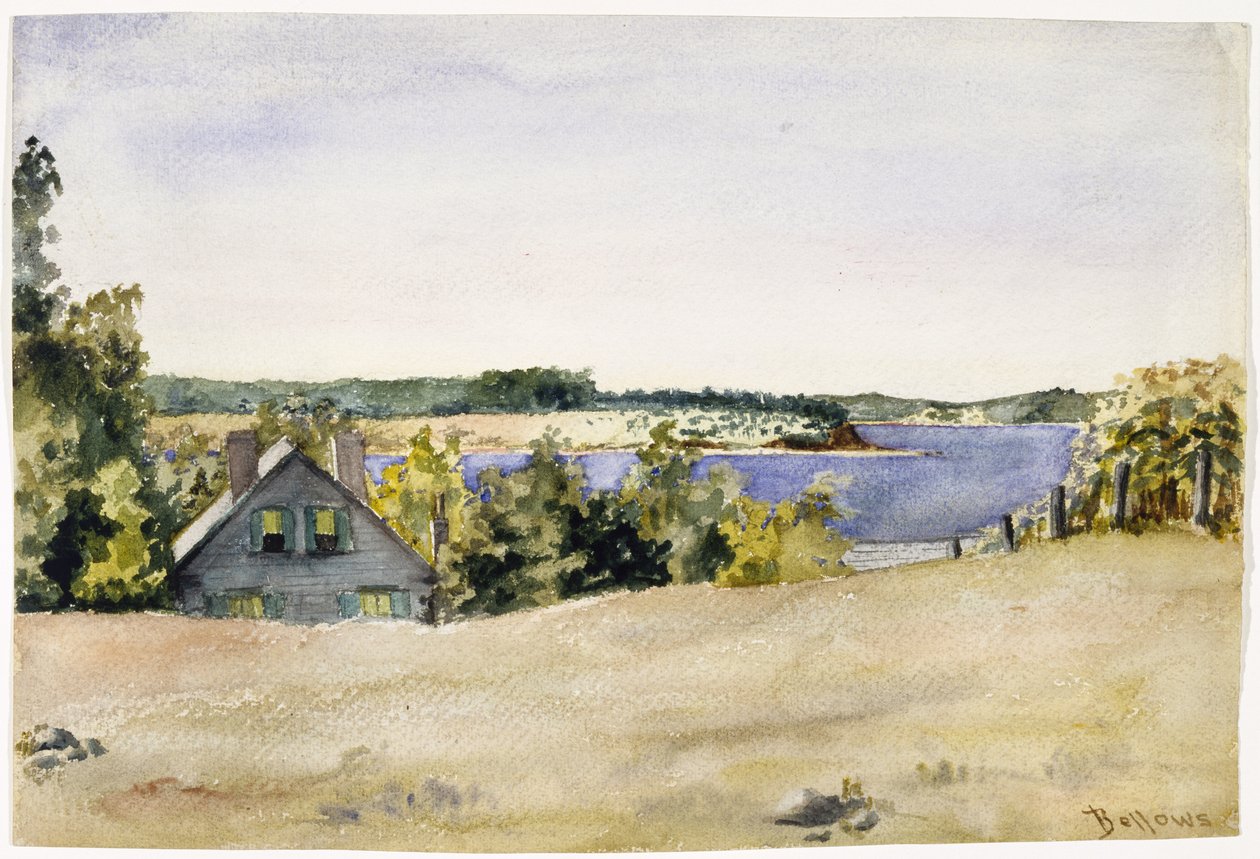 Gardiners Bay Sag Harborista, 1899 (akvarelli paperille) tekijältä George Wesley Bellows