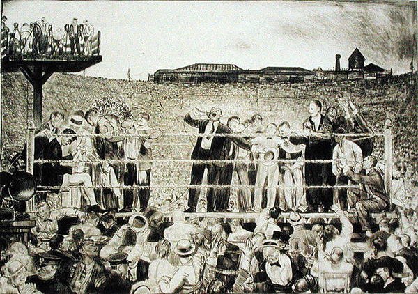 Esittelyssä Georges Carpentier (1894-1975): Dempsey-Carpentier-taistelu tekijältä George Wesley Bellows