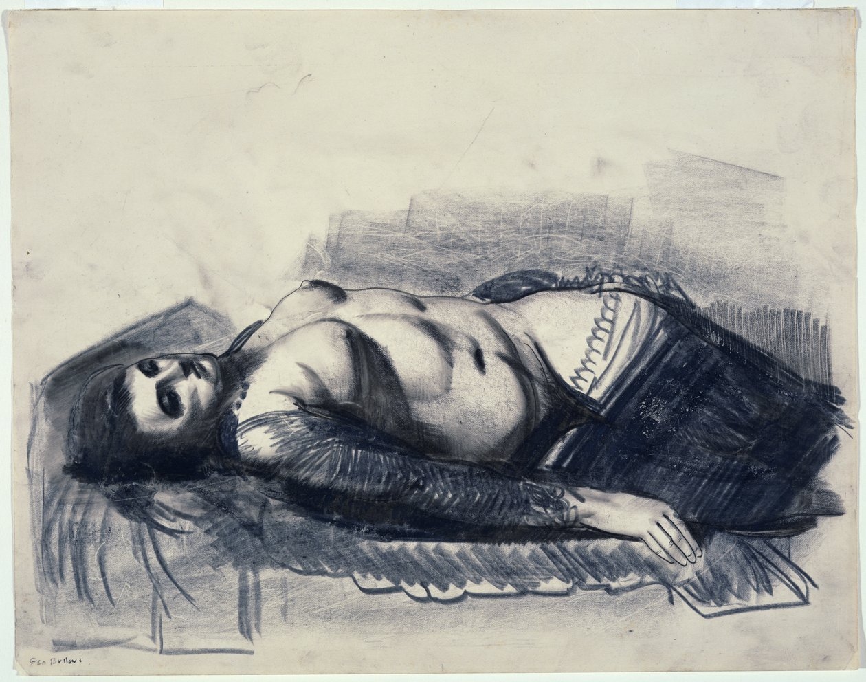 Odalisque (lyijykynä paperille) tekijältä George Wesley Bellows