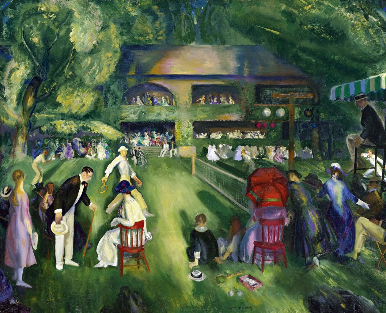 Realismi: Tennis at Newport par Bellows, George (1882-1925) tekijältä George Wesley Bellows