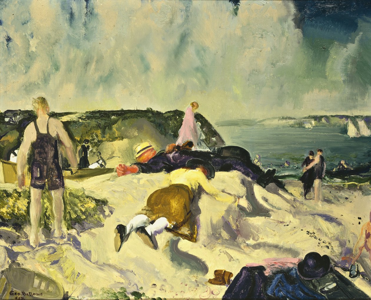The Beach, Newport, n. 1919 tekijältä George Wesley Bellows