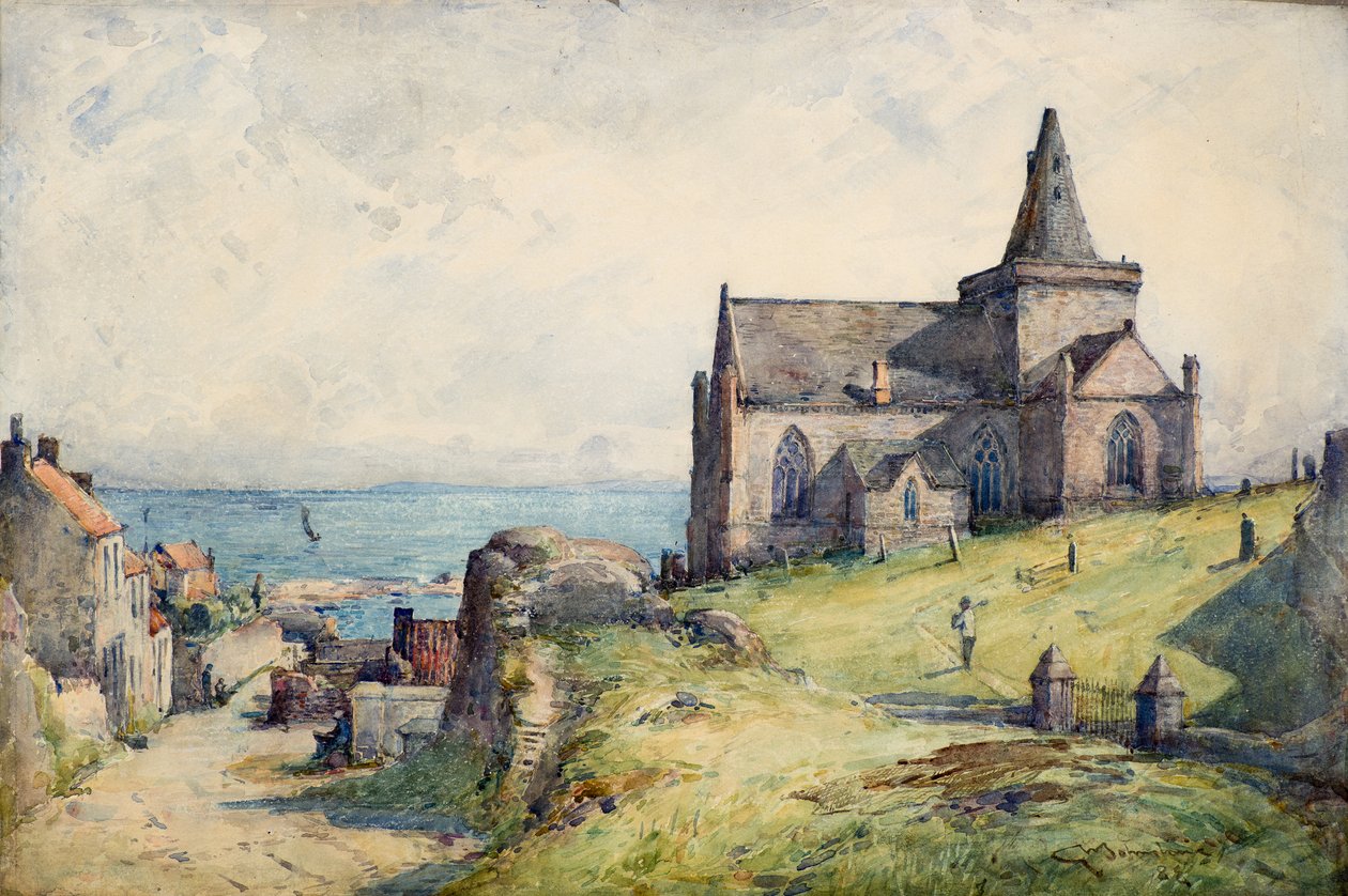 St Monance, n. 1883 (akvarelli) tekijältä George Whitton Johnstone