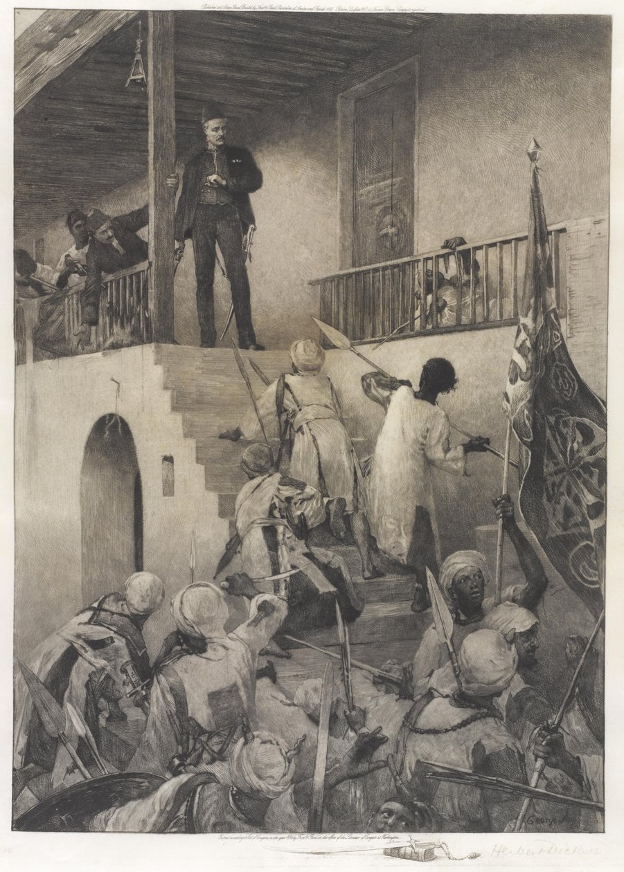 Kenraali Gordonin kuolema Mahdis-seuraajien käsissä 26. tammikuuta 1885 tekijältä George William Joy