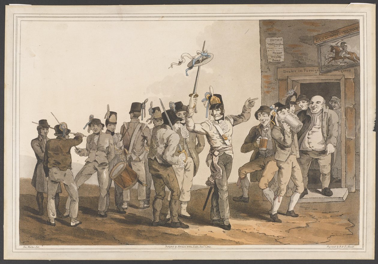 Rekrytointikersantti 33. jalkarykmentistä, 1814 (värillinen akvatinta) tekijältä George after Walker