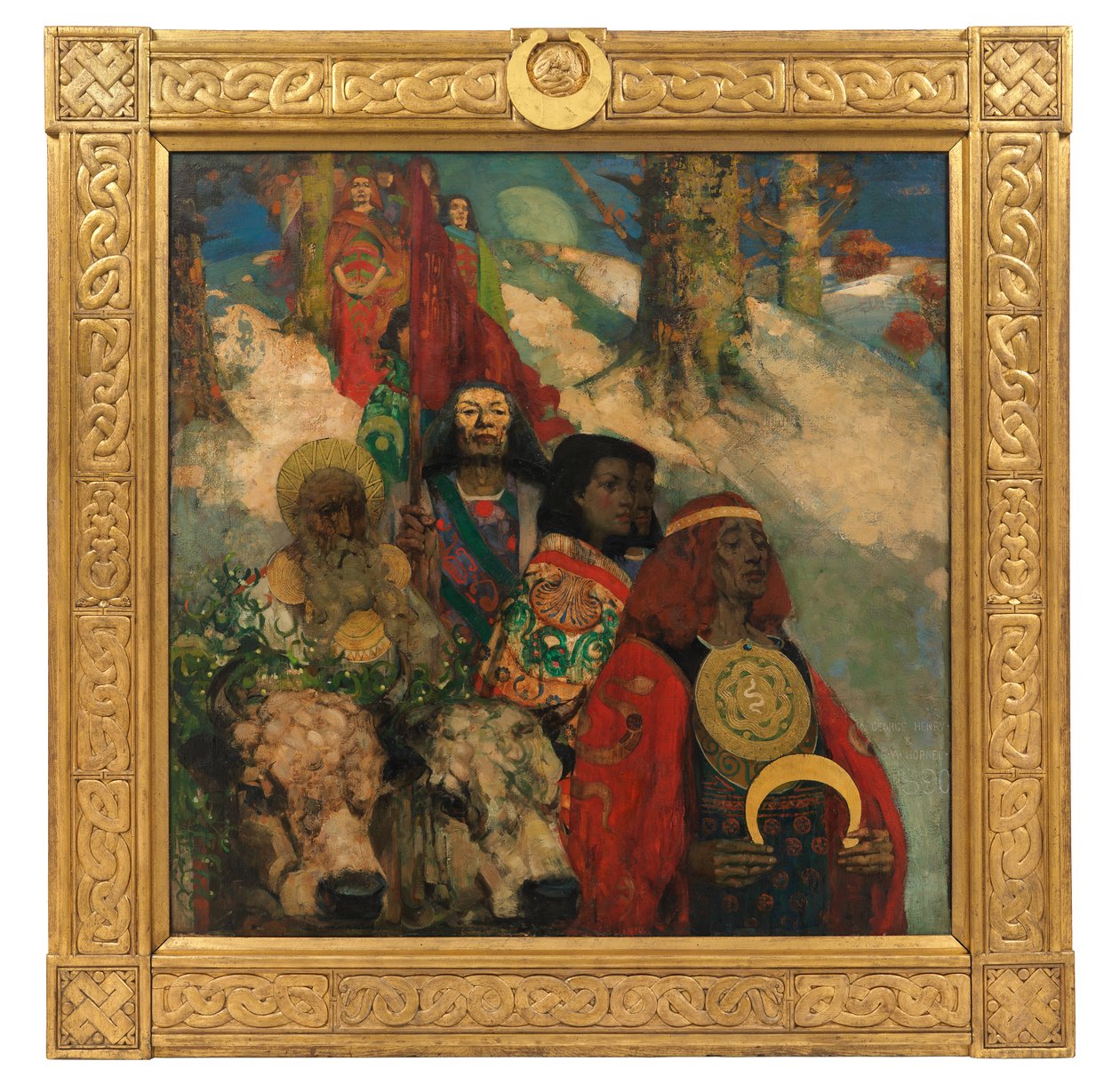 Druidit - Mistelin tuomisesta sisään tekijältä George and Hornel Edward A. (1864 1933) Henry