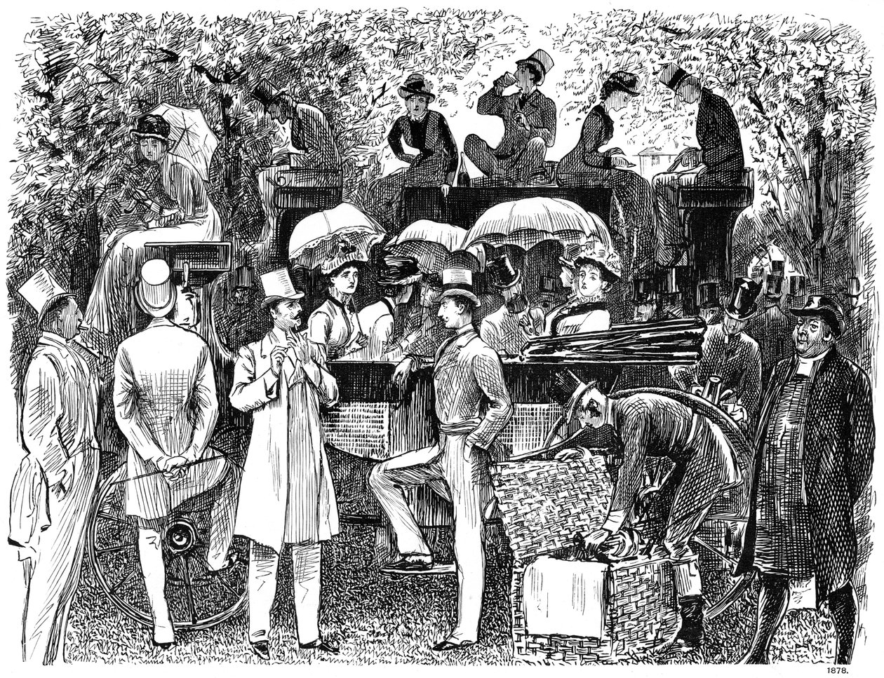Muisto Lords Cricket Ground Eton vs Harrow, 1878 1891 tekijältä George du Maurier