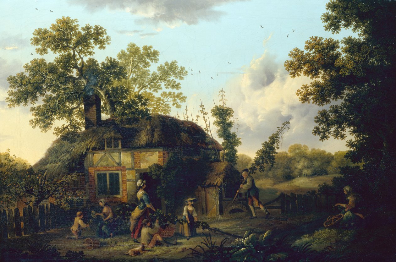 The Hop Pickers (öljy kankaalle) tekijältä George of Chichester Smith