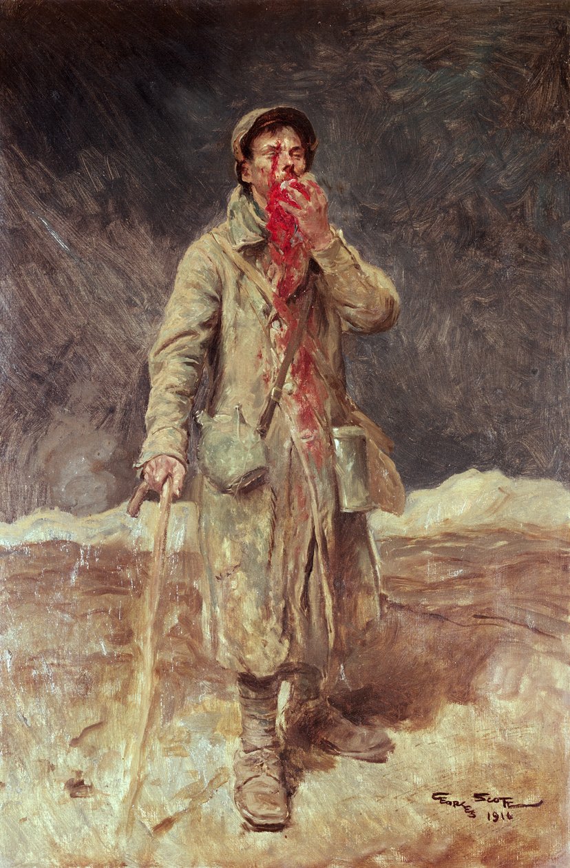 Loukkaantunut sotilas, 1916 tekijältä Georges Bertin Scott
