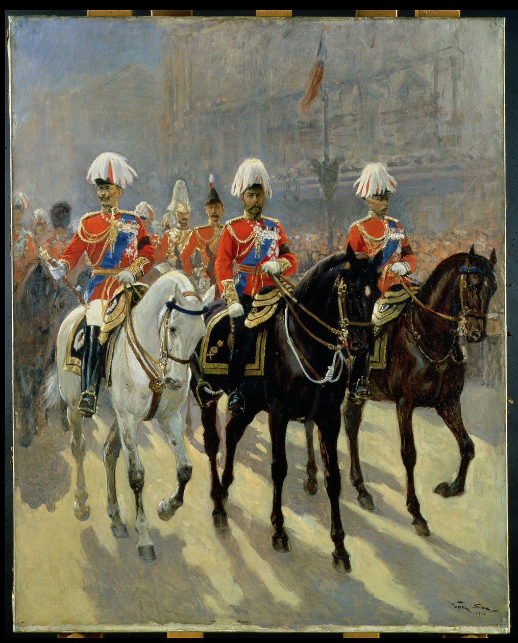 George V (1865-1936) kulkueessa, 1910 tekijältä Georges Bertin Scott