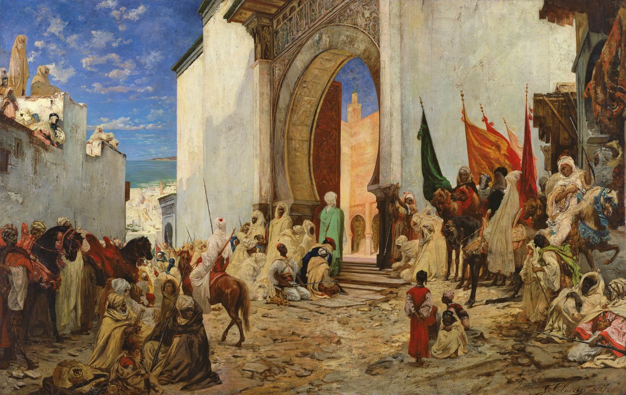 Ouezzanen Sharifin sisääntulo moskeijaan, 1876 tekijältä Georges Clairin