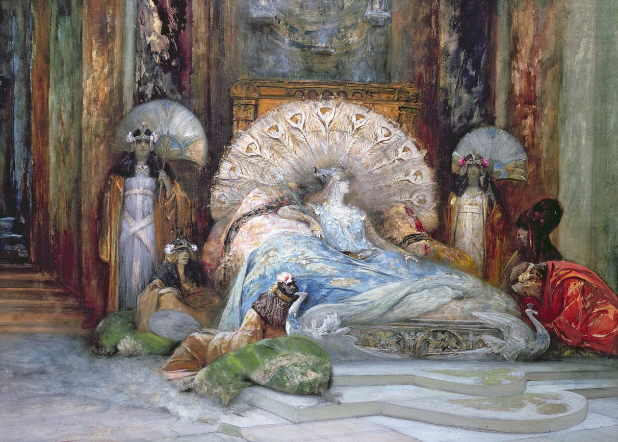 Sarah Bernhardt nimiroolissa Theodora, Victorien Sardou, tuotettu Pariisissa 1884, 1902 tekijältä Georges Clairin