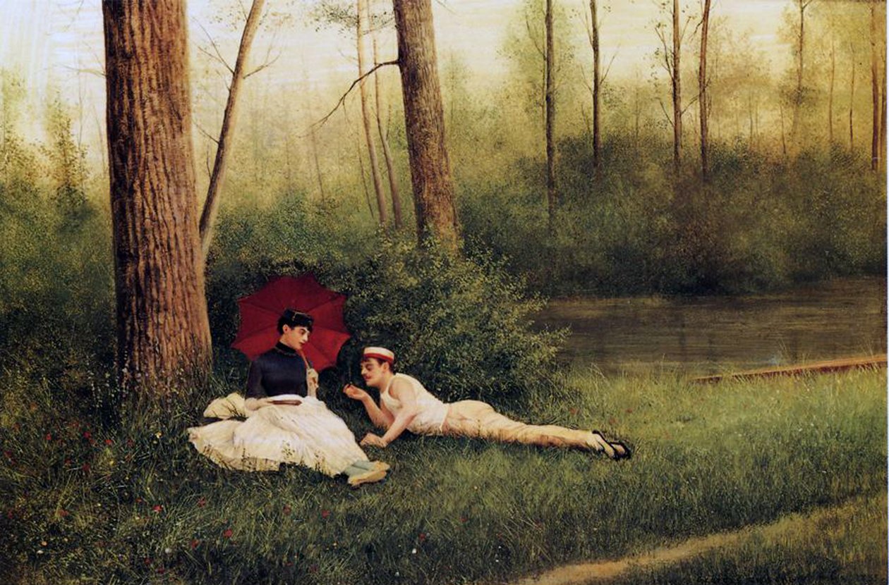 Lepo veneilyn jälkeen, 1885 tekijältä Georges Croegaert