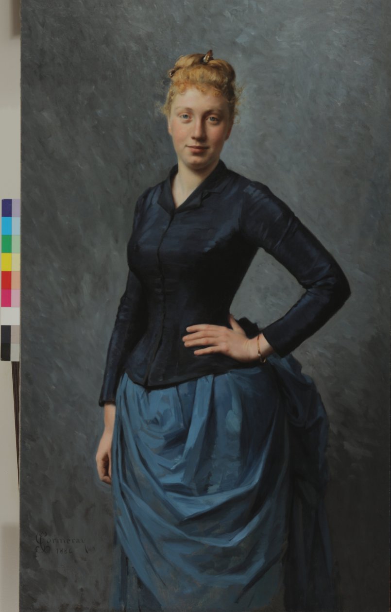 Nuoren naisen muotokuva sinisessä, 1886 tekijältä Georges Jean Louis Cormeray