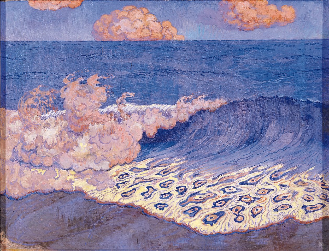 Sininen merimaisema, aaltoefekti, n. 1893 (munan tempera kankaalle) tekijältä Georges Lacombe