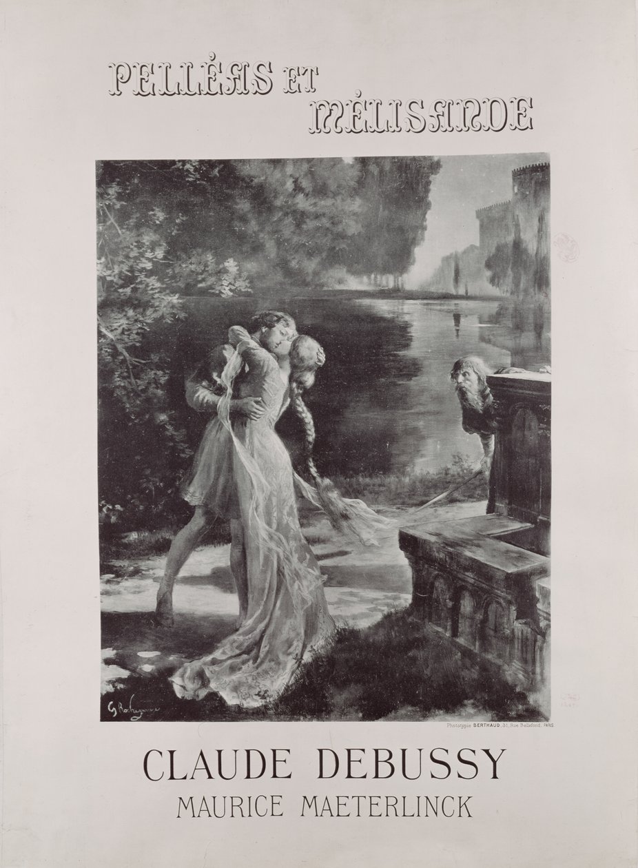 Claude Debussyn (1862-1918) ja Maurice Maeterlinckin (1862-1949) Pelleas and Melisande -elokuva tekijältä Georges Marie Rochegrosse