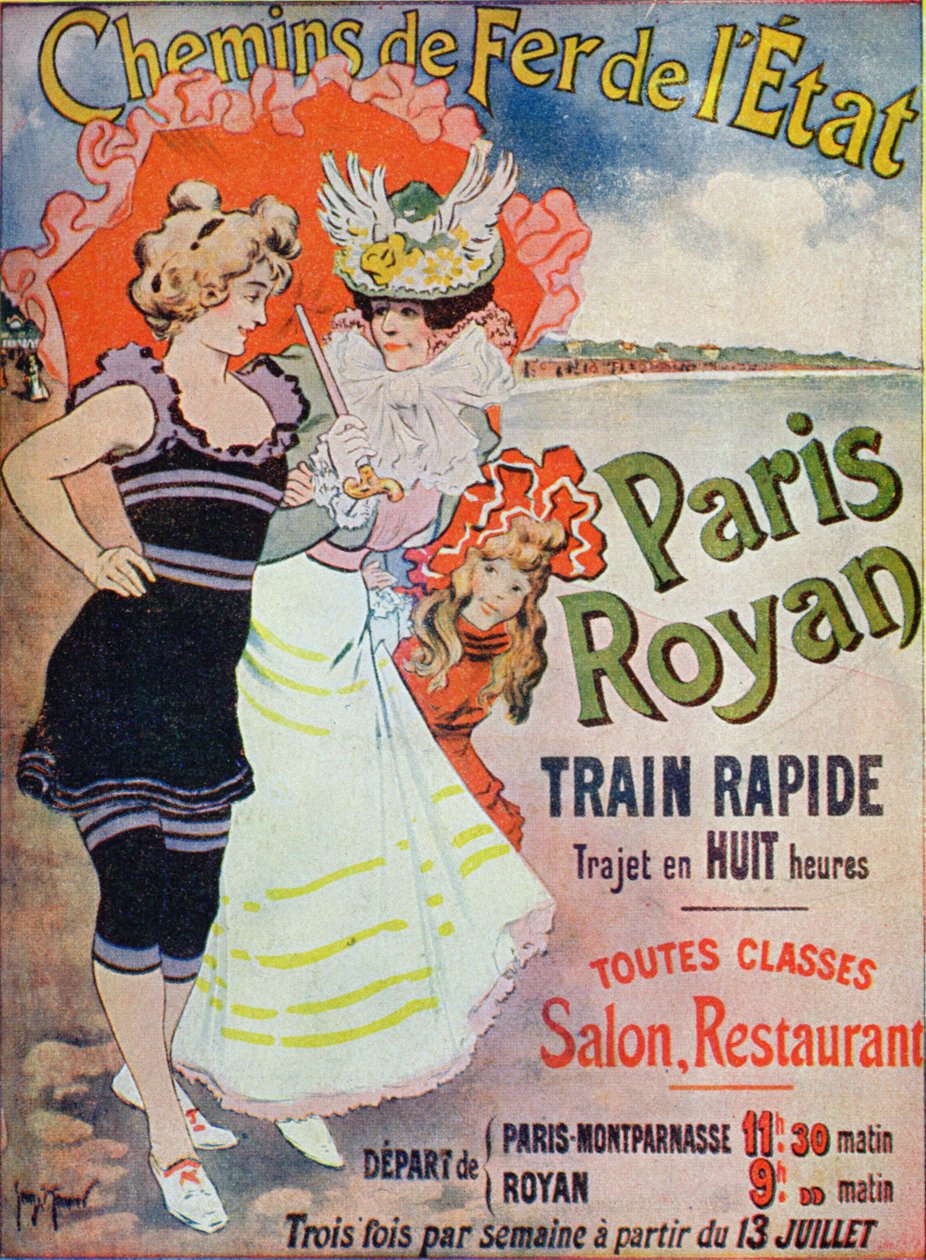 Mainos Pariisi-Royan-rautatielinjasta, n. 1908 tekijältä Georges Meunier