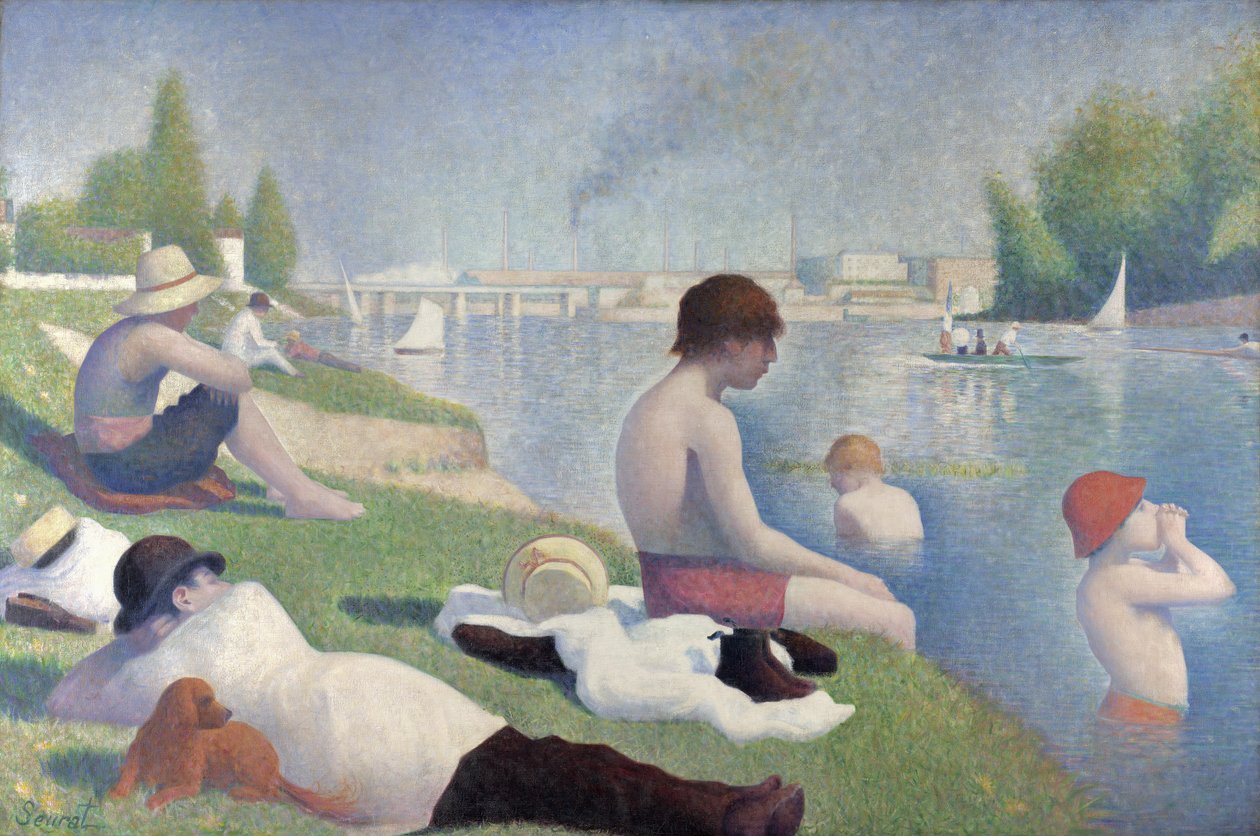 Kylpijät Asnièresissa, 1884 tekijältä Georges Seurat
