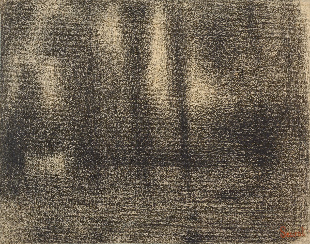 Poppelit, n. 1883-4 (conte värikynä michalett-paperilla) tekijältä Georges Seurat