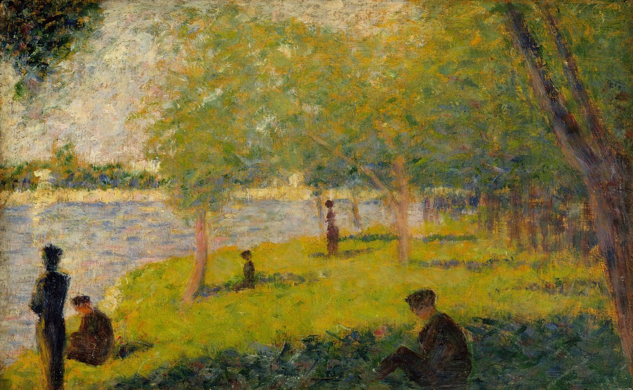 Study for A Sunday on La Grande Jatte, 1884 (öljy puulle) tekijältä Georges Seurat