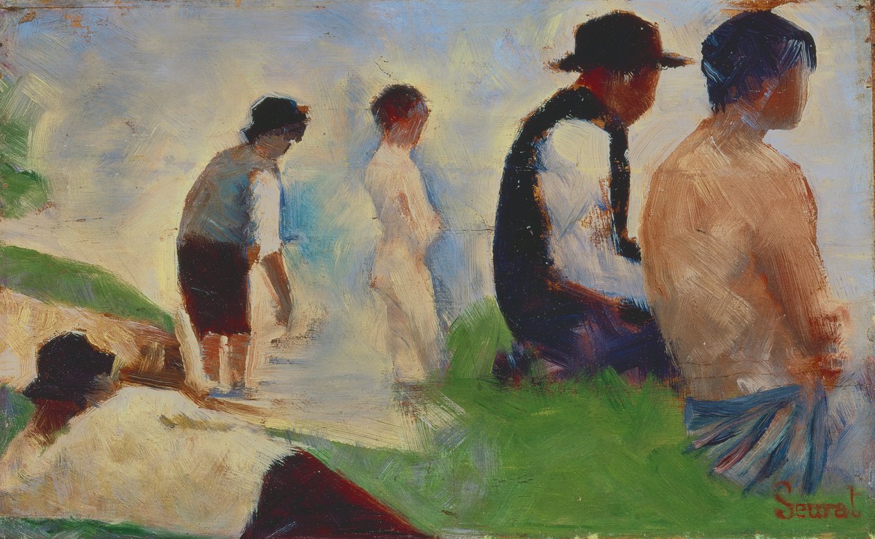 Tutkimus "Upijoille Asnieresissa", 1883-4 (katso myös 2136) tekijältä Georges Seurat