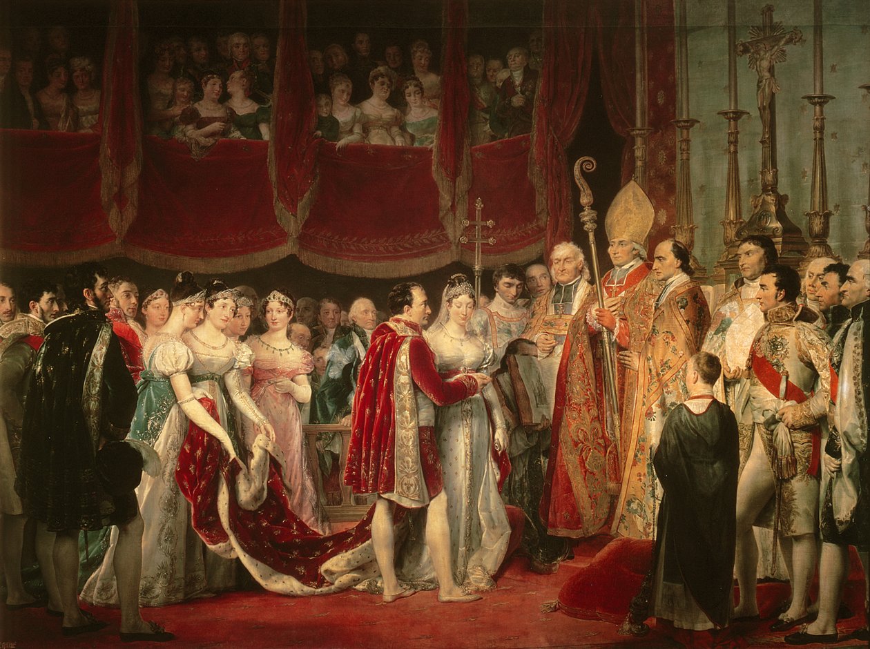 Napoleon I:n ja arkkiherttuatar Marie-Louisin vihkimisseremonia 2. huhtikuuta 1810 tekijältä Georges Rouget