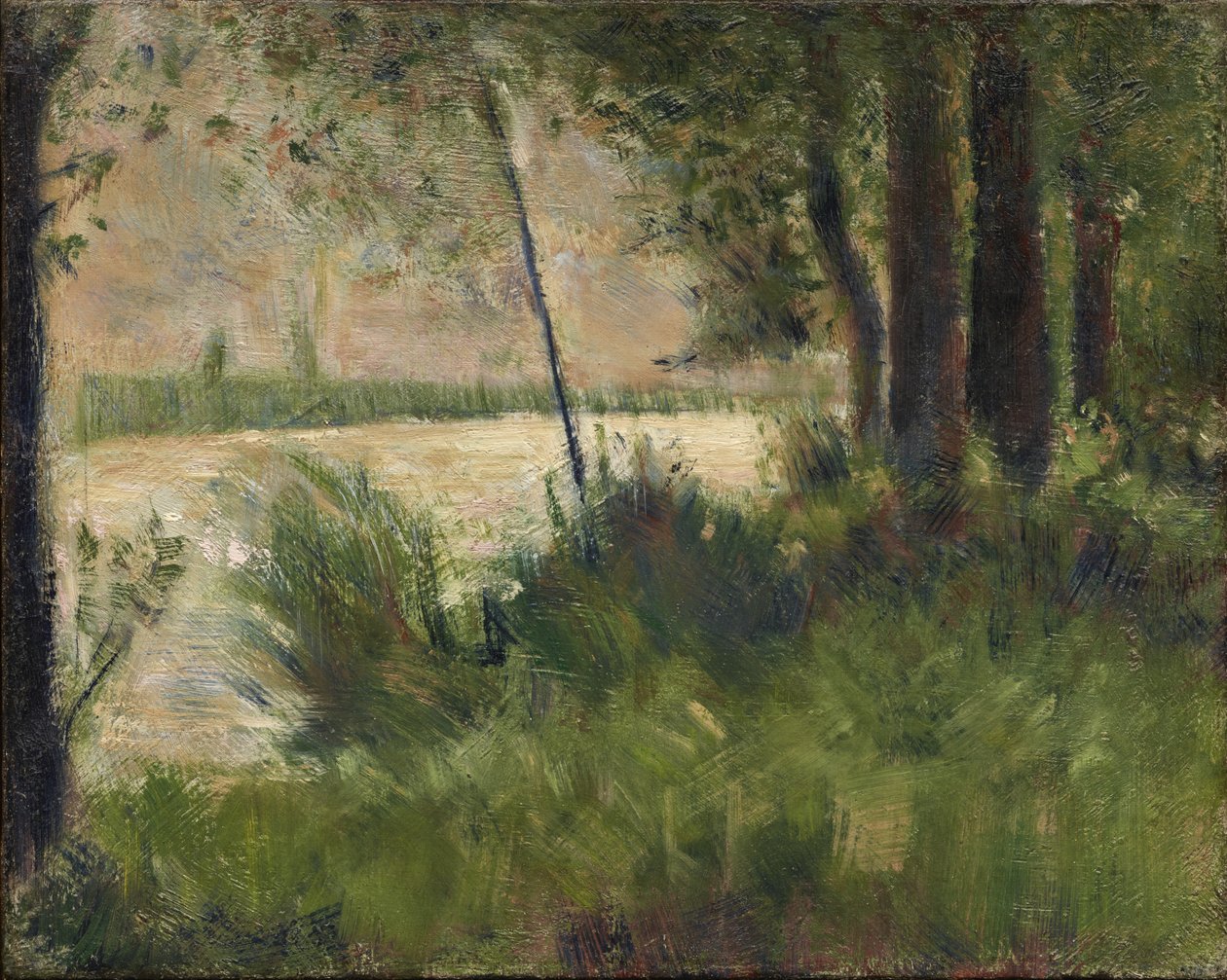 Ruohoinen joenranta tekijältä Georges Seurat