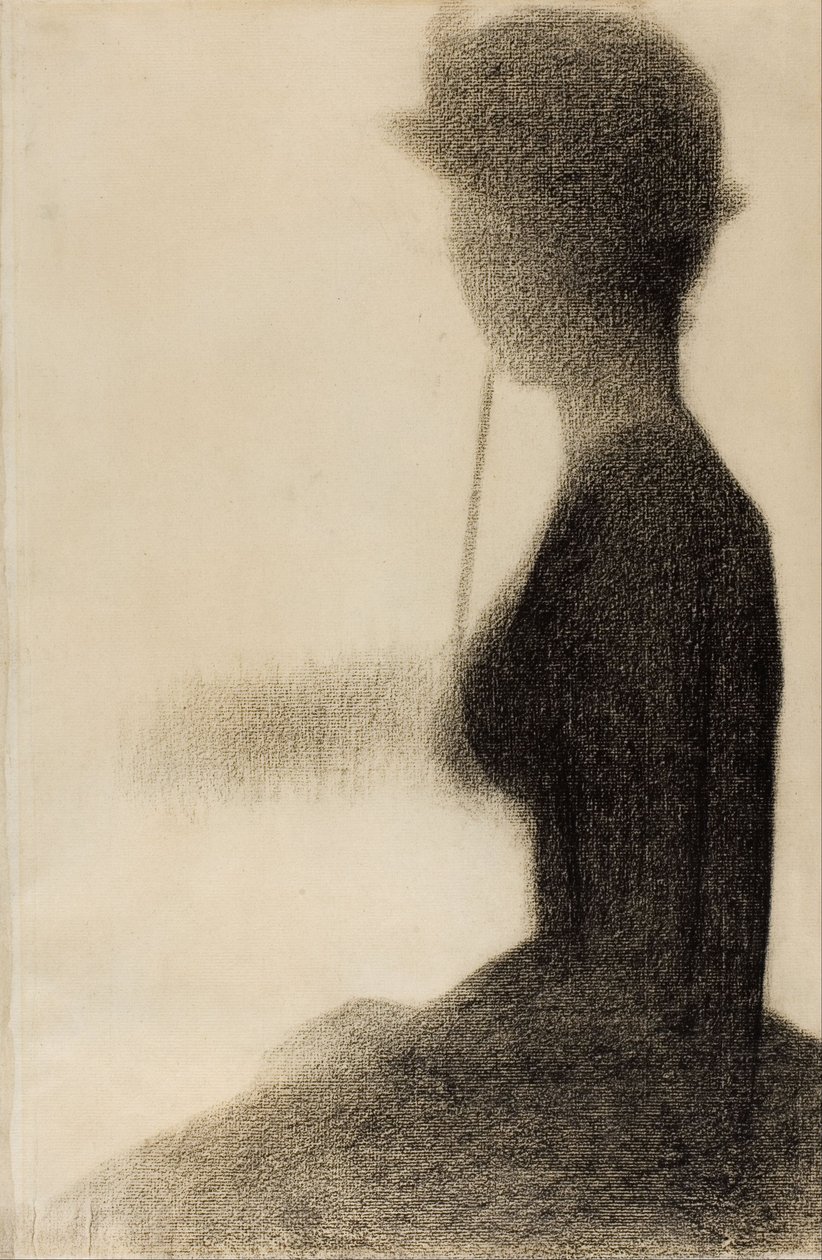 Istuva nainen ja päivänvarjo (tutkimus La Grande Jatte) tekijältä Georges Seurat