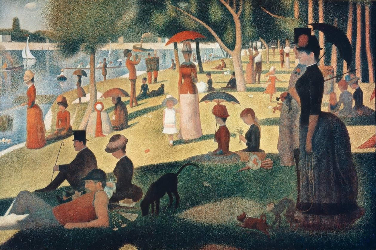 Sunnuntai-iltapäivä Ile de la Grande Jattella tekijältä Georges Seurat