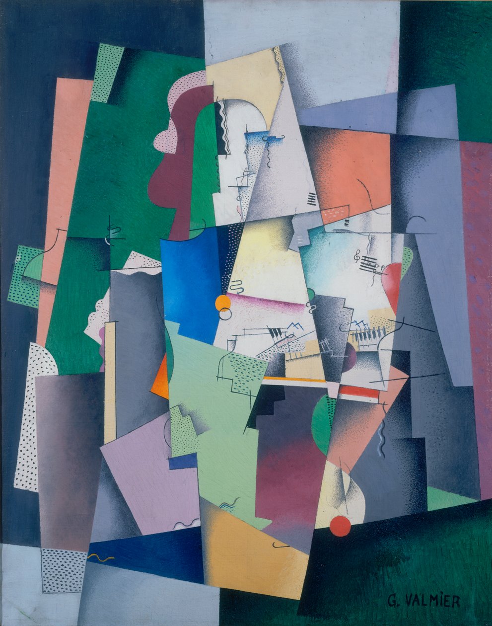 Sävellys, Nuori nainen pianon ääressä tekijältä Georges Valmier