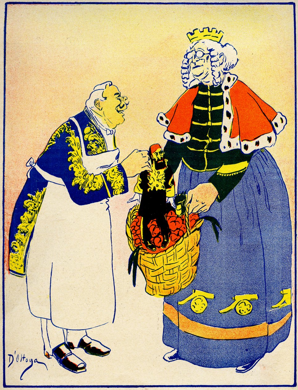 Diplomaatti luovuttaa Turkin Euroopan hoidettavaksi, 1908. . tekijältä Georges d 1878 1937 Ostoya