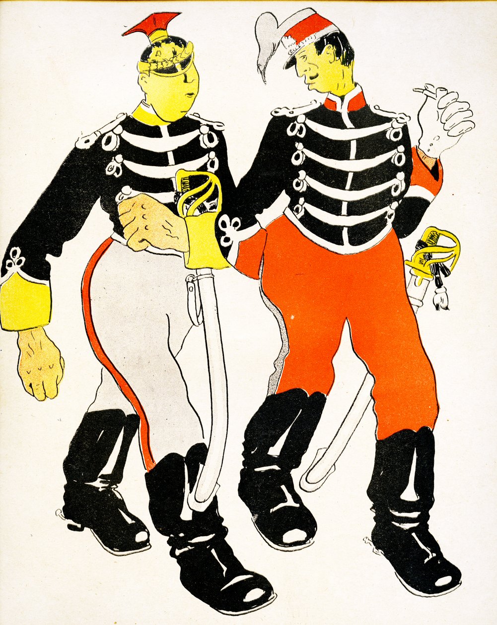 Kaksi belgialaista upseeria juttelemassa, 1904. tekijältä Georges d 1878 1937 Ostoya