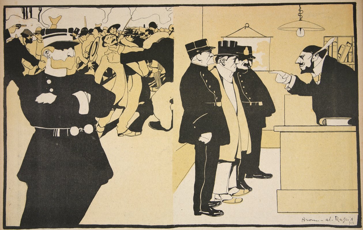 Kuvitus teoksesta "The Butter Plate: The Police", 23. toukokuuta 1903 tekijältä Georges d