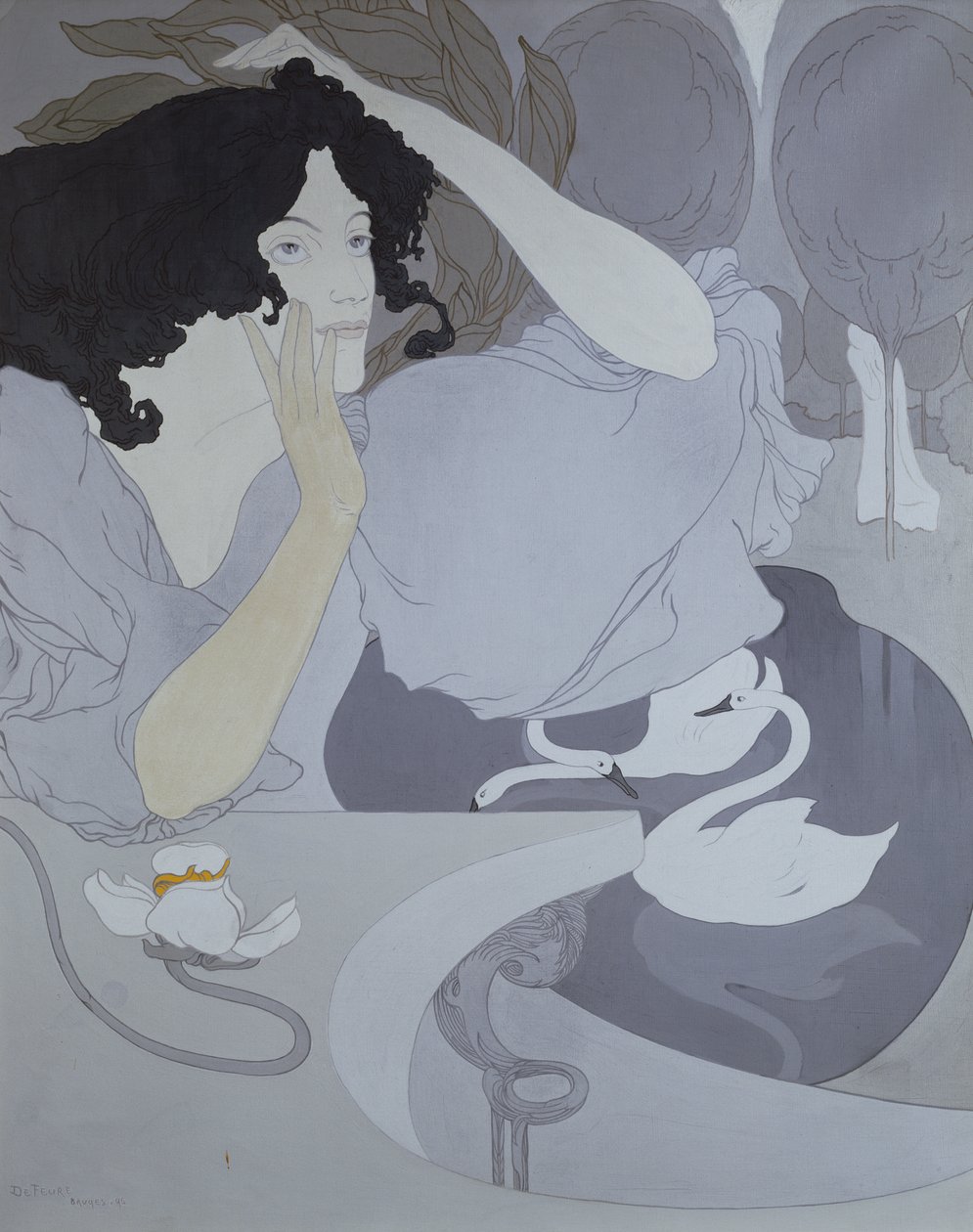 Ledan tytär, 1896 tekijältä Georges de Feure