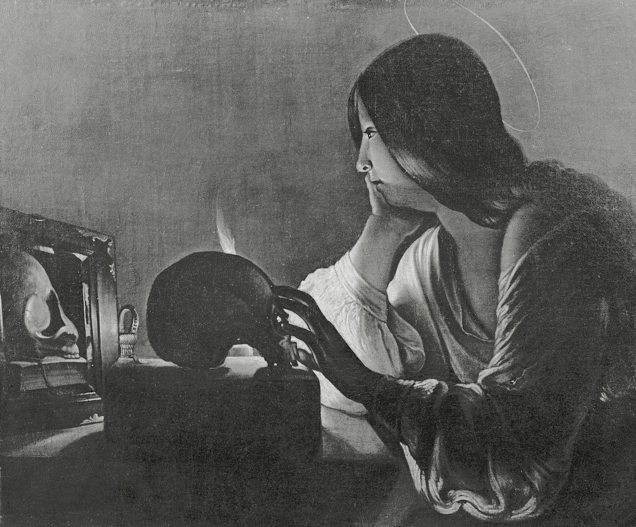 Magdaleena peilin kanssa tekijältä Georges de La Tour