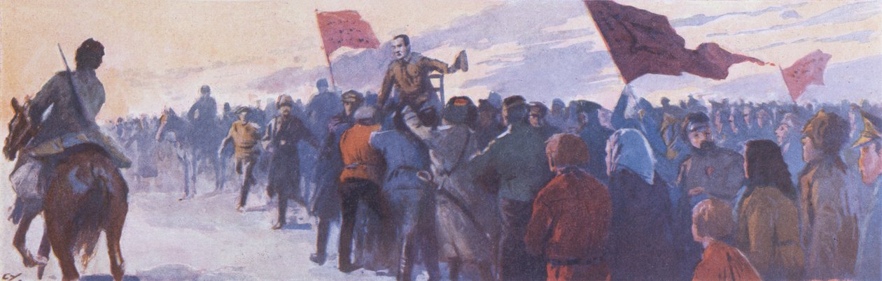 "Vive Kerenski", noin 1923 (värilitro). tekijältä Georges (after) Carrey