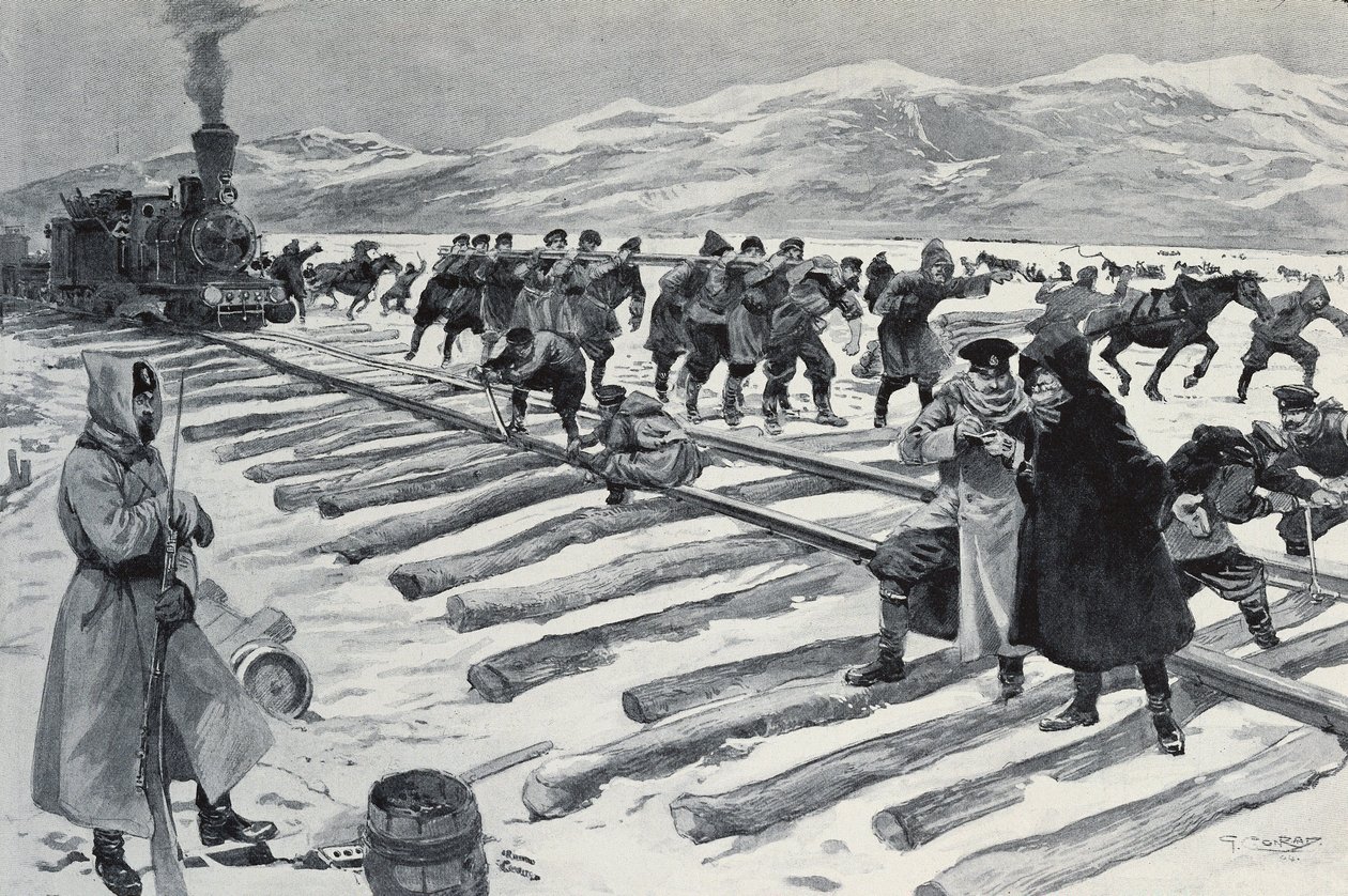 VENÄJÄ. Baikal-järven ylitys (kaiverrus). tekijältä Georges (after) Conrad