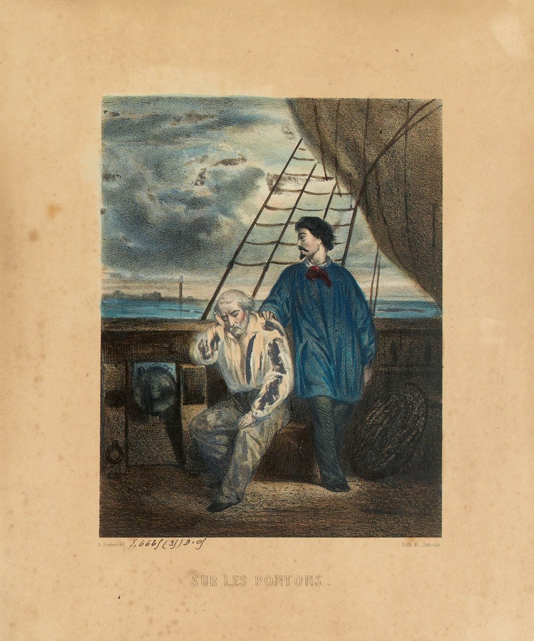 Ponttoonissa, kaiverrus H. Jannin, 1848 tekijältä Georges Alexandre after Fischer
