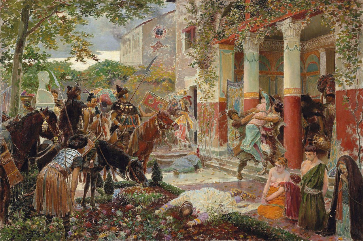 Tataarien hyökkäys. tekijältä Georges Antoine Rochegrosse