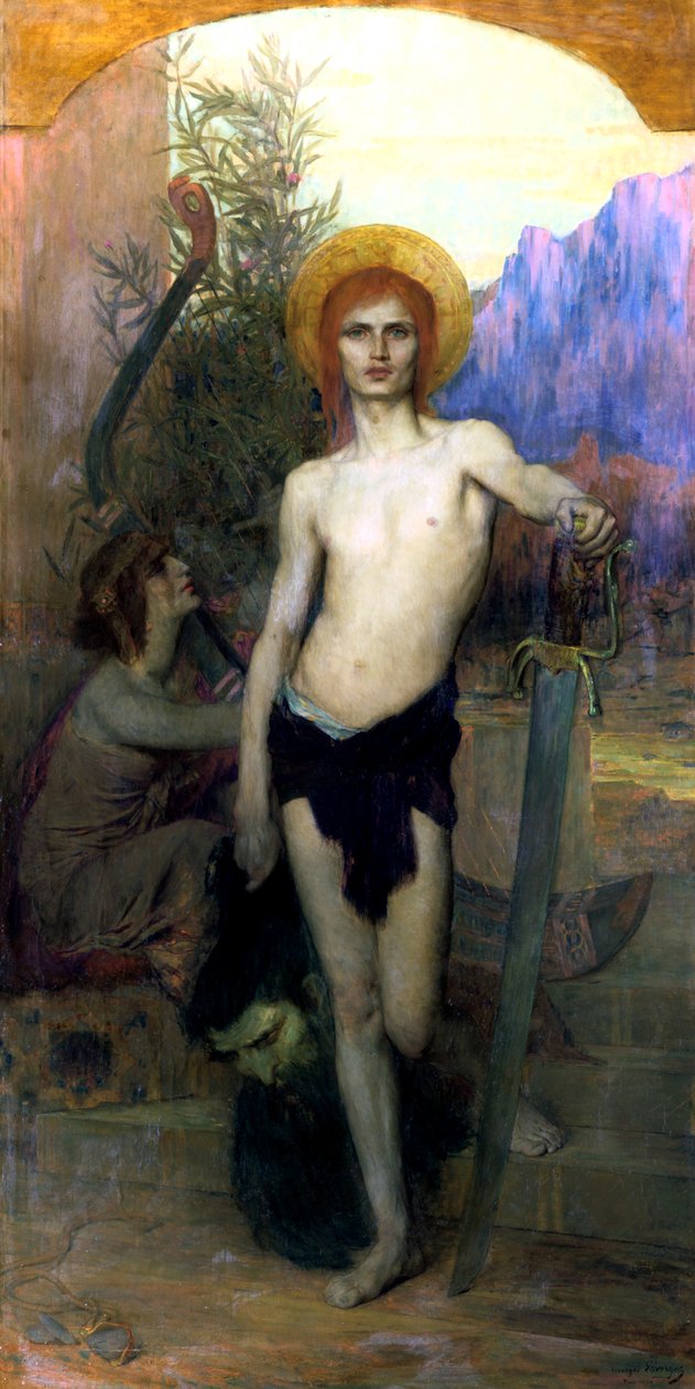 "Daavid Goljatin pään kanssa", 1894 tekijältä Georges Auguste Elie Lavergne