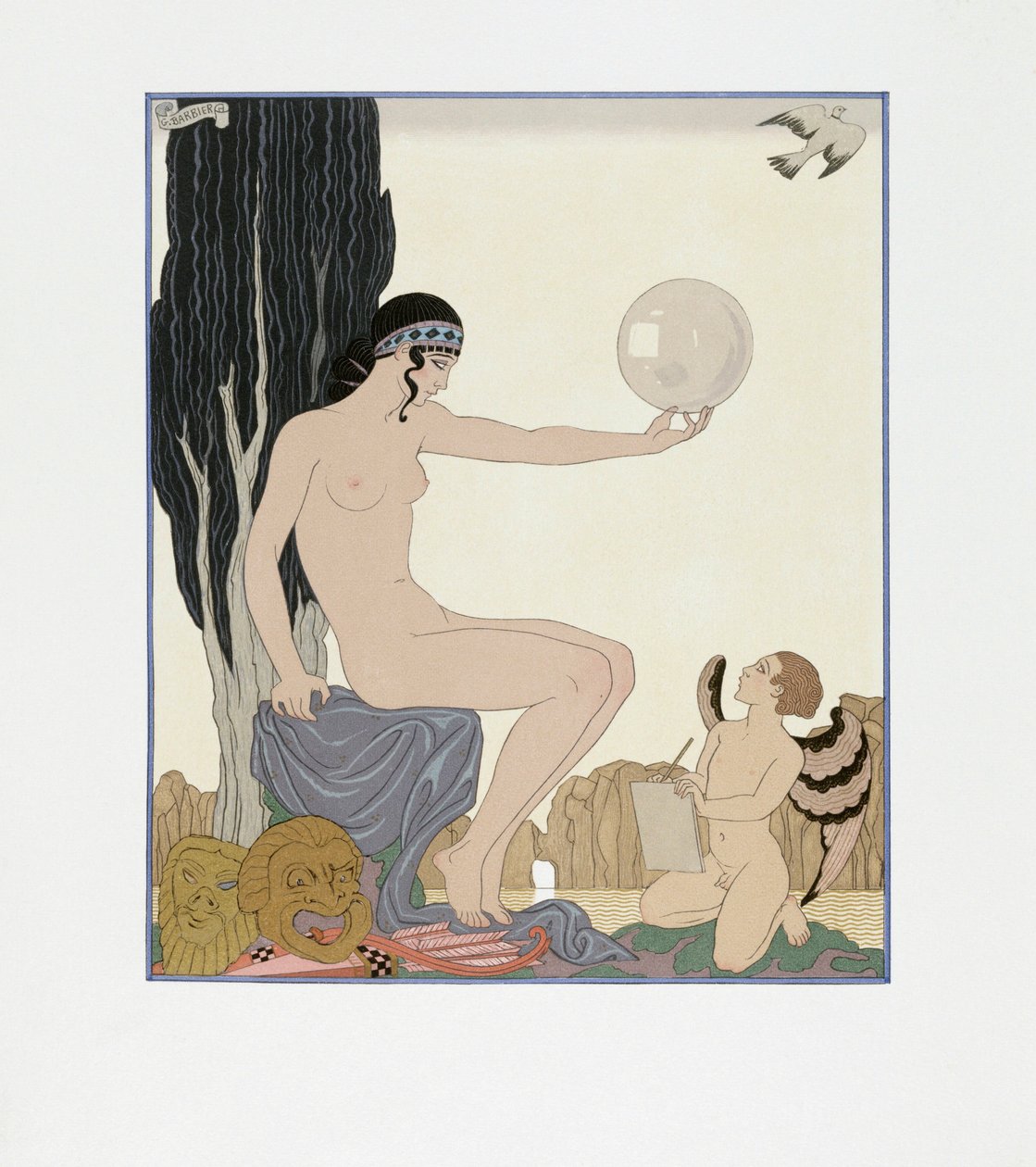 Muse inspiroi taiteilijaa tekijältä Georges Barbier