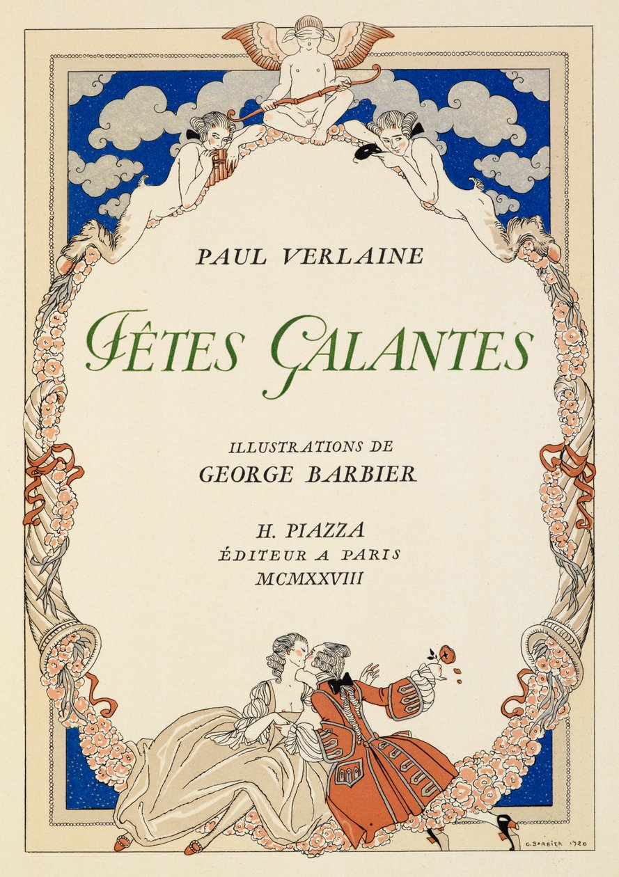 Mies ja nainen suutelevat. tekijältä Georges Barbier